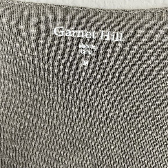 Garnet Hill Olive Green Embroidered Floral‎ 3/4 Sleeve Tunic Top Size M - Picture 7 of 7